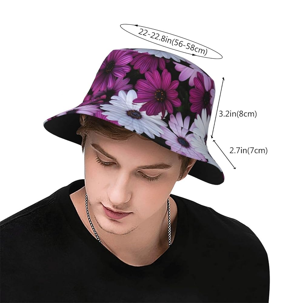 Blossom Flower Print Bucket Hat Packable Travel Sun Caps